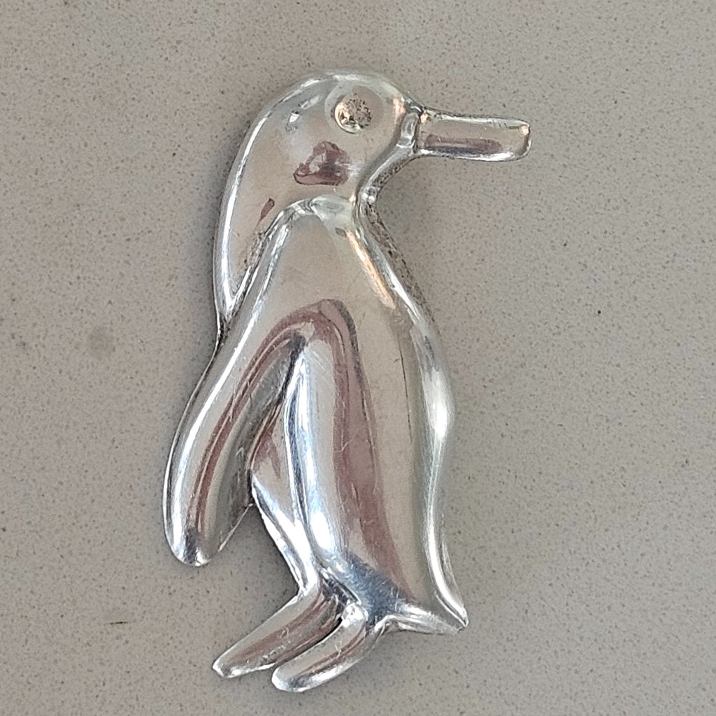Vintage 40s Taxco Mexican Sterling Silver Penguin Brooch 2 47$